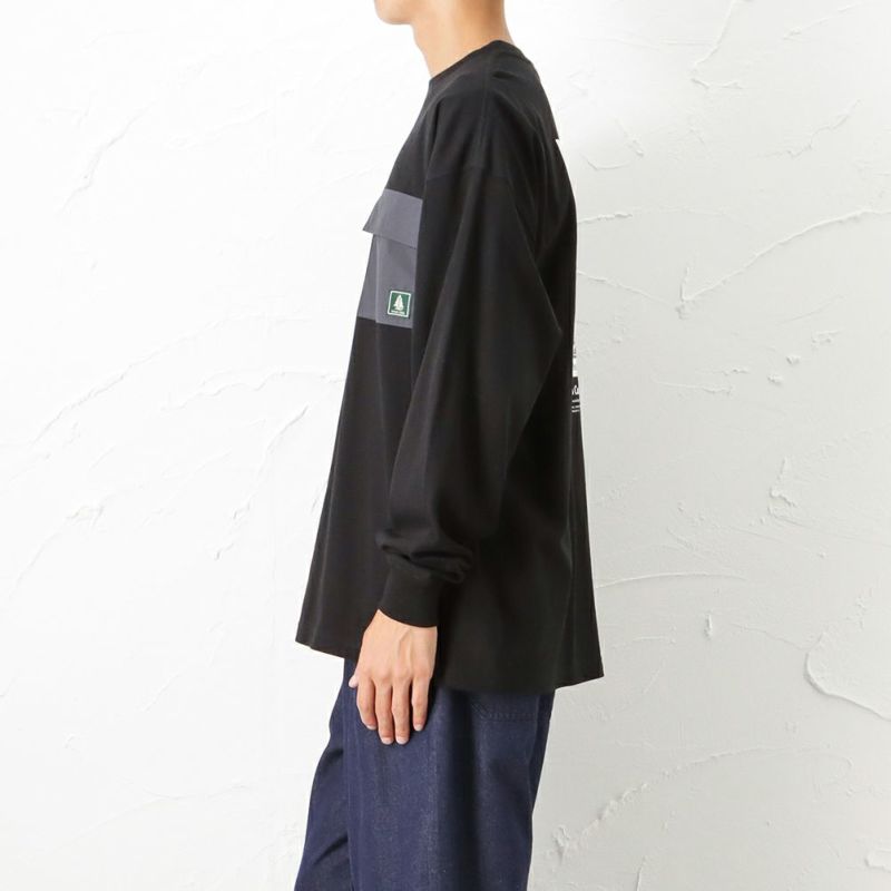 WOODS 異素材ポケットロングスリーブTシャツ メンズ メール便 対応商品商品画像-6