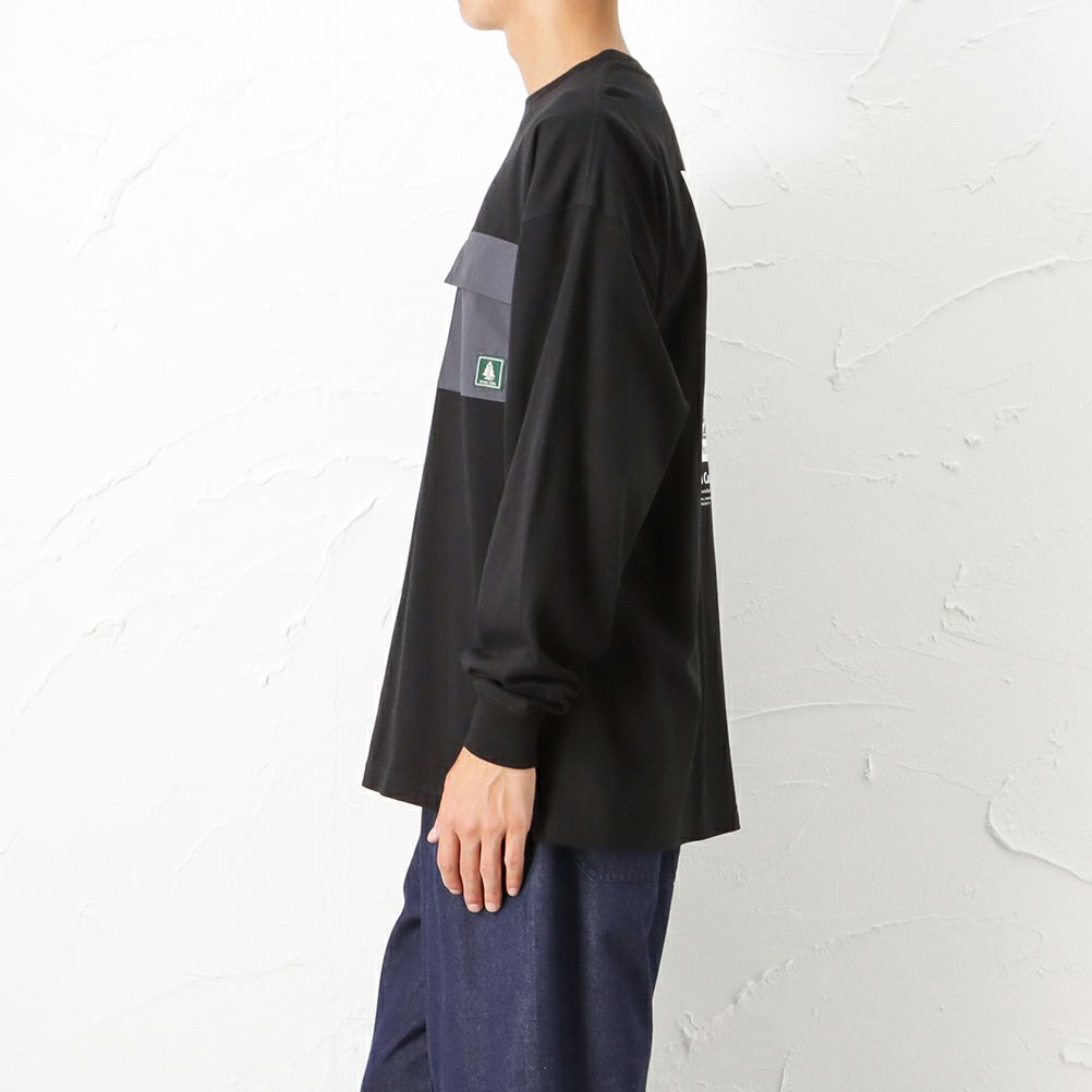 WOODS 異素材ポケットロングスリーブTシャツ メンズ ネコポス 対応商品