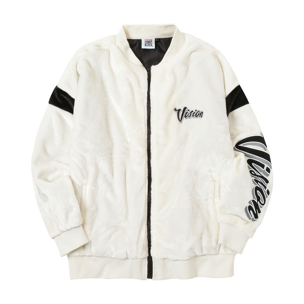 VISION STREET WEAR 袖ワッペンファーブルゾン メンズ