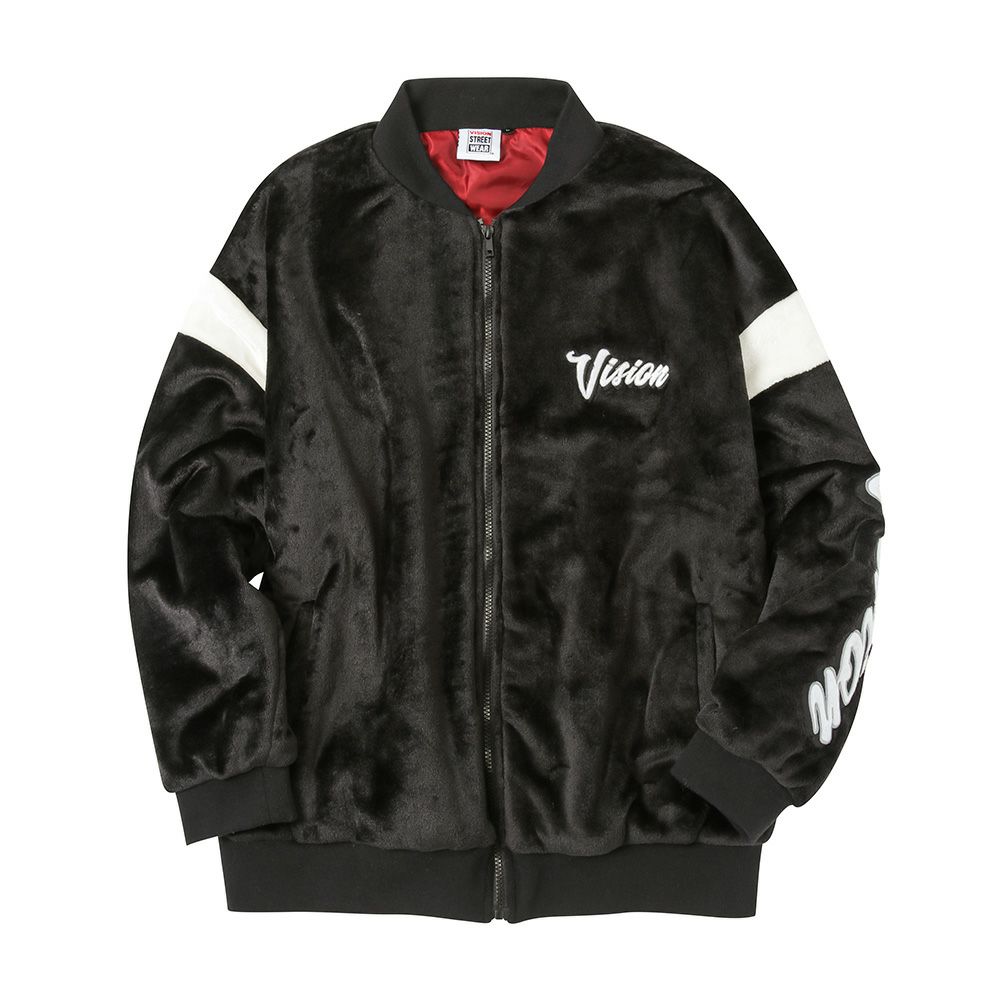 VISION STREET WEAR 袖ワッペンファーブルゾン メンズ