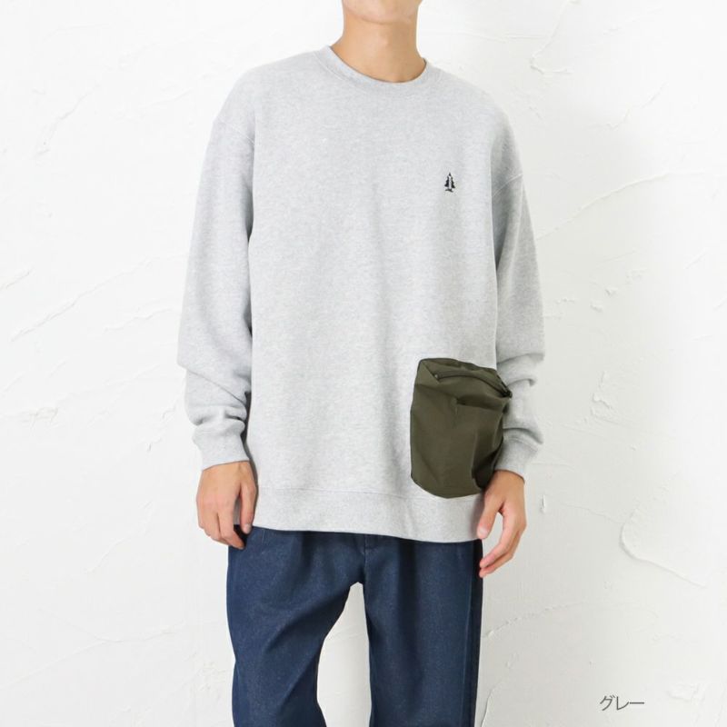 【オンラインストア限定】WOODS 異素材ポケットトレーナー メンズ商品画像-3