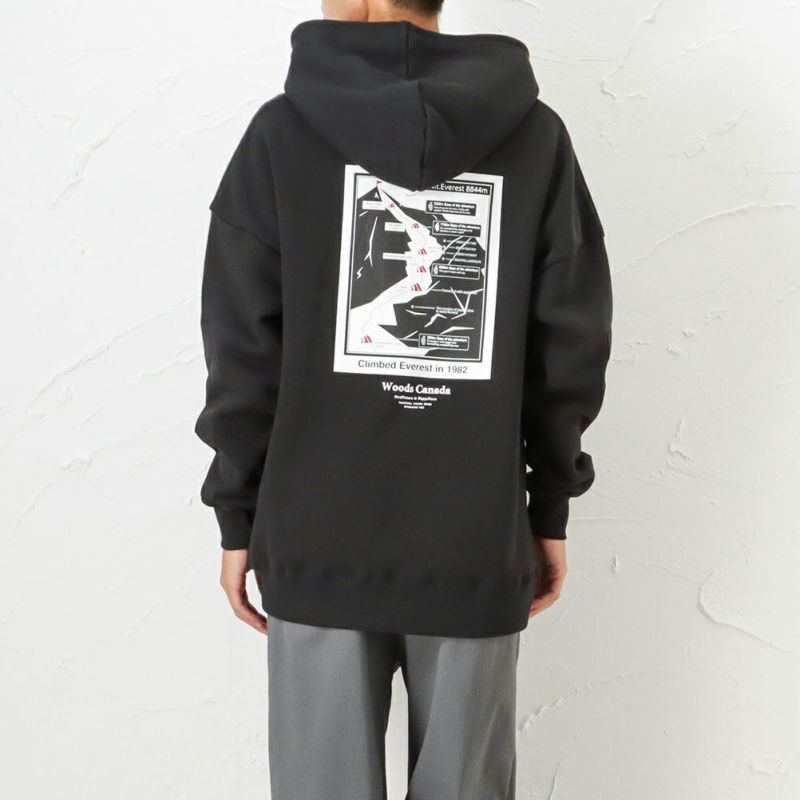 【オンラインストア限定】WOODS 異素材切替ハーフジップパーカー メンズ商品画像-2