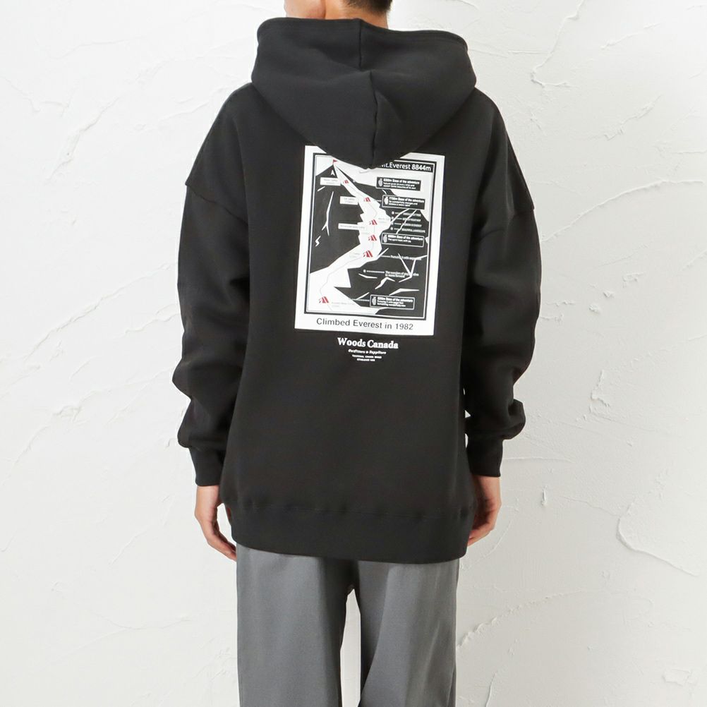 WOODS 異素材切替ハーフジップパーカー メンズ