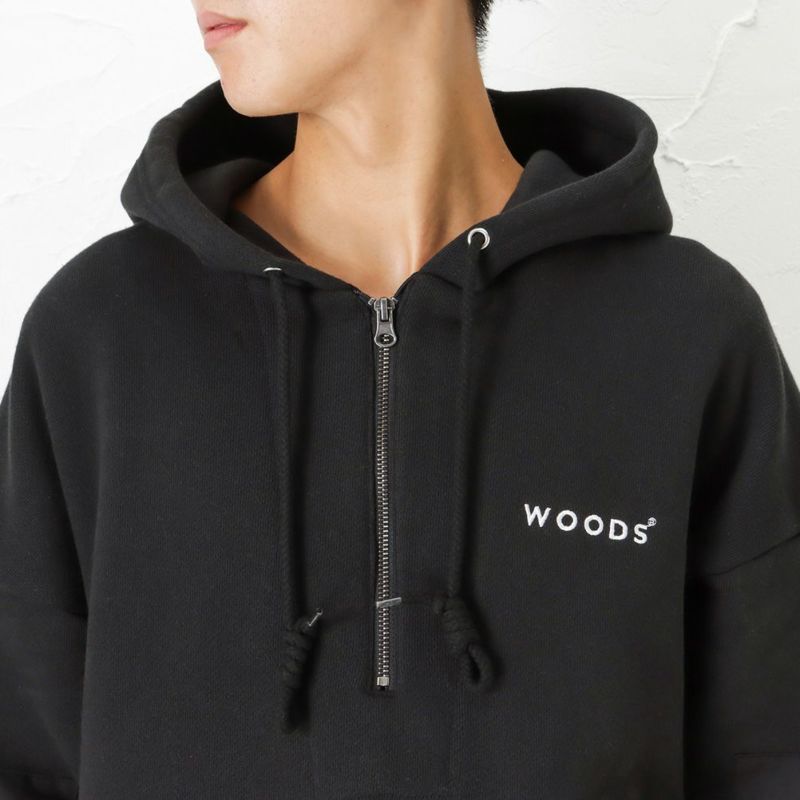 【オンラインストア限定】WOODS 異素材切替ハーフジップパーカー メンズ商品画像-8