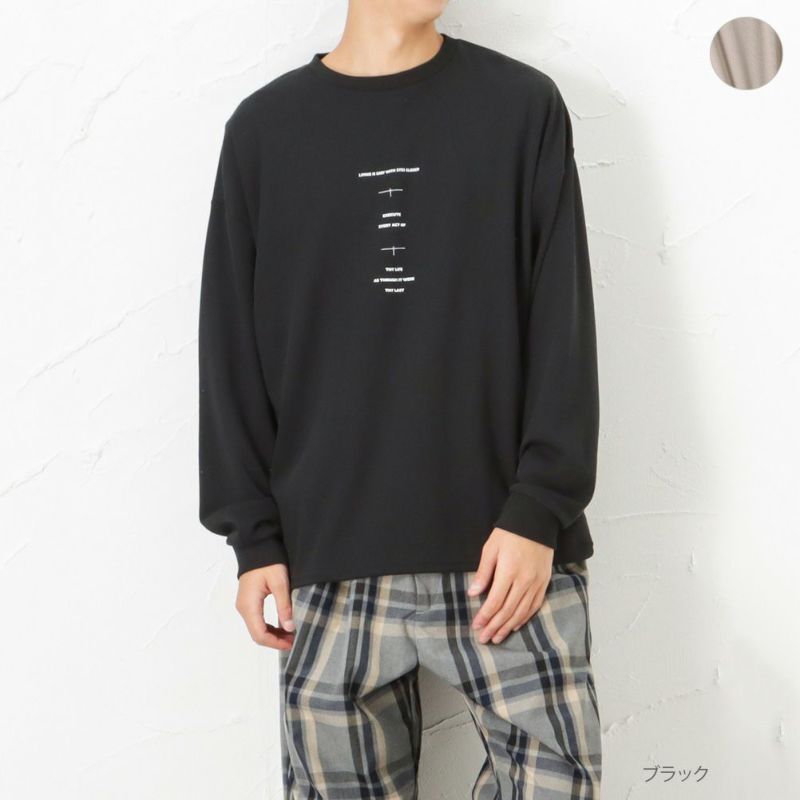 バックフォトプリントロングスリーブtシャツ メンズ