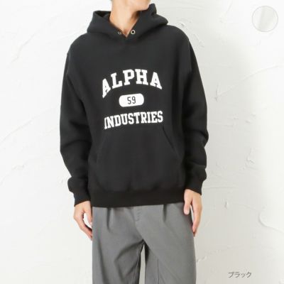 ALPHA ビンテージスウェットプルパーカー メンズ