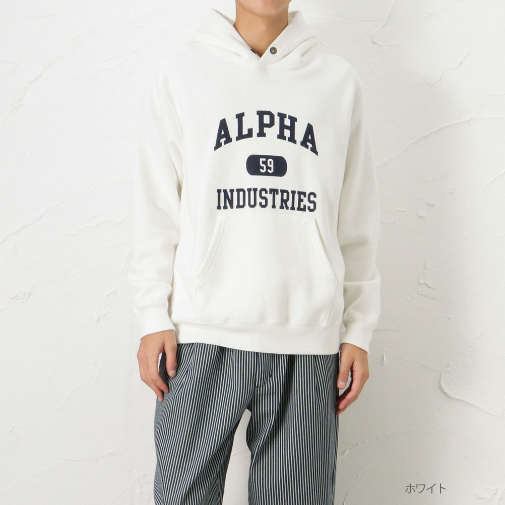 ALPHA ビンテージスウェットプルパーカー メンズ