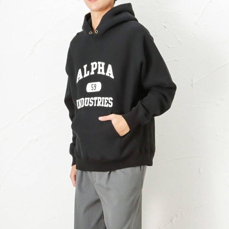 ALPHA  ビンテージスウェットプルパーカー メンズ商品画像-3