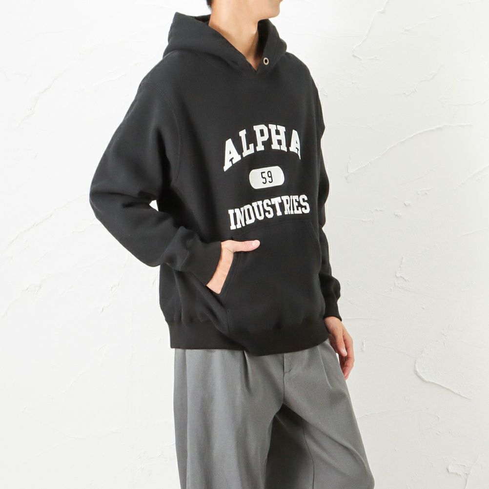 ALPHA ビンテージスウェットプルパーカー メンズ