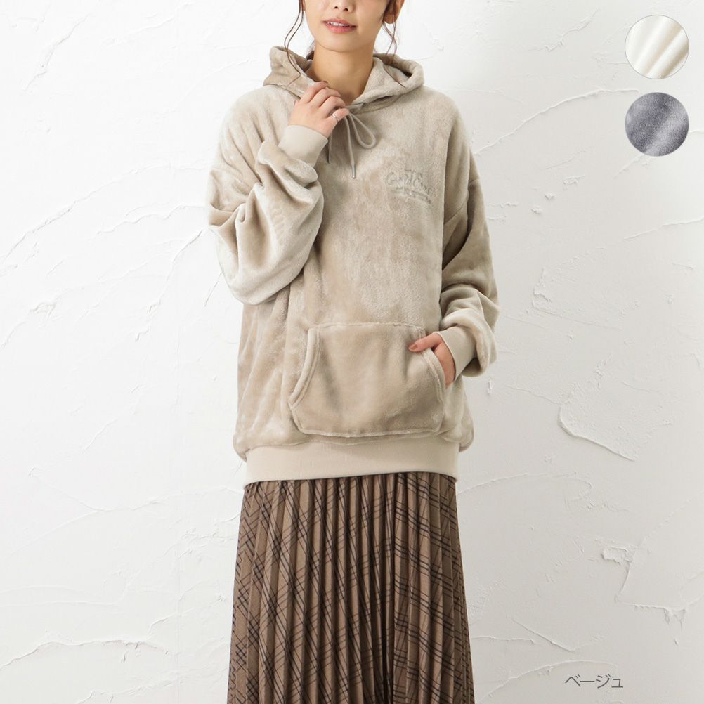 Underwraps ビッグシルエットシャギーボアパーカー レディース