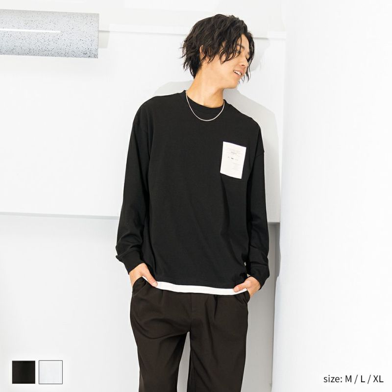 Mossimo レイヤードロゴロングスリーブtシャツ メンズ