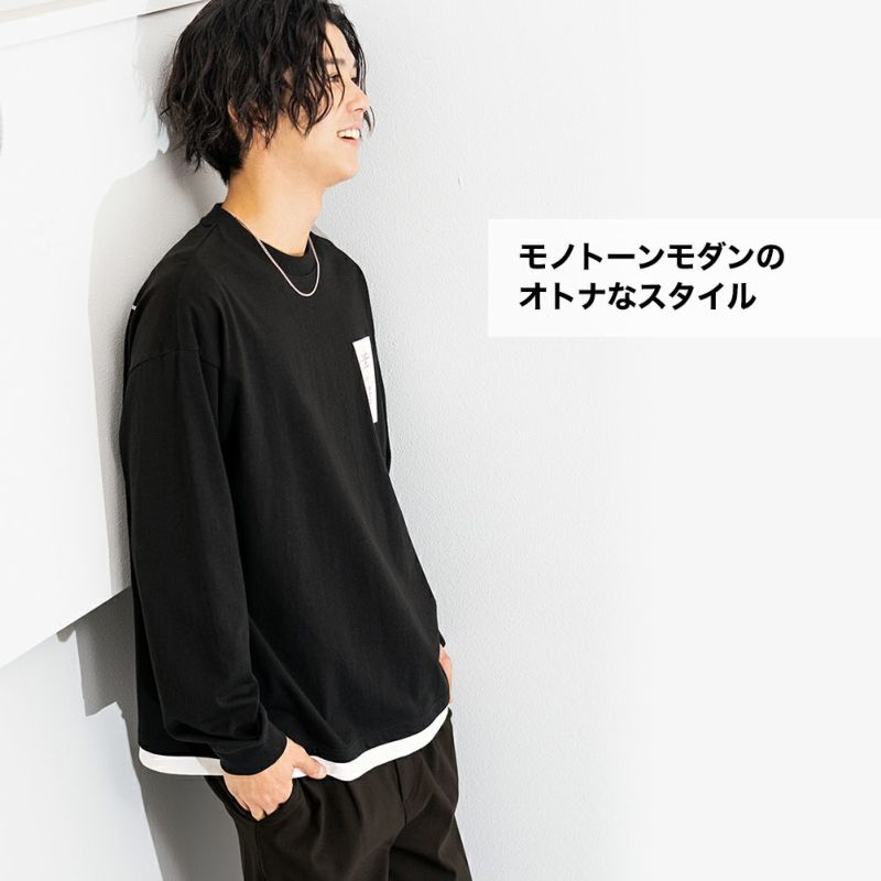 Mossimo レイヤードロゴロングスリーブtシャツ メンズ