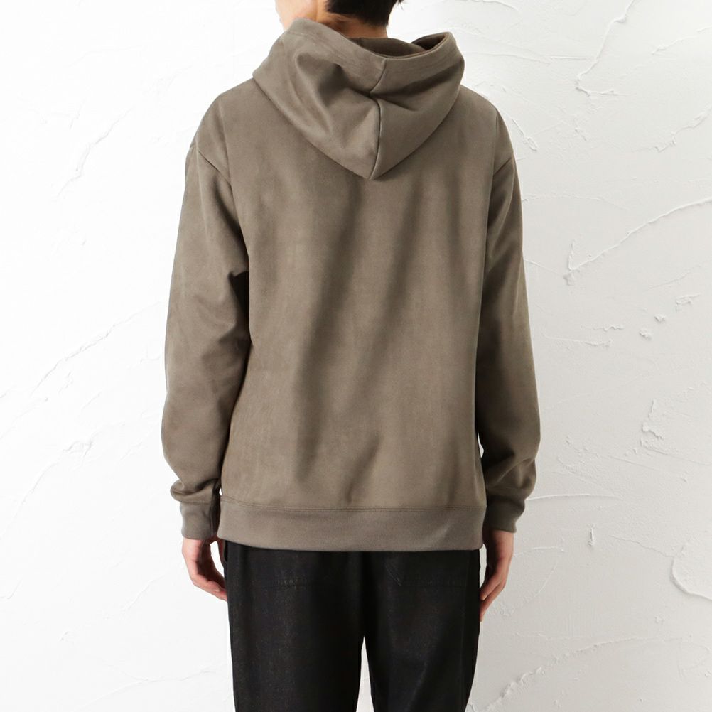 Navy スエードライクプルパーカー メンズ