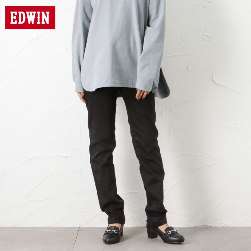 EDWIN INB 股上深めゆったりストレートパンツ レディース