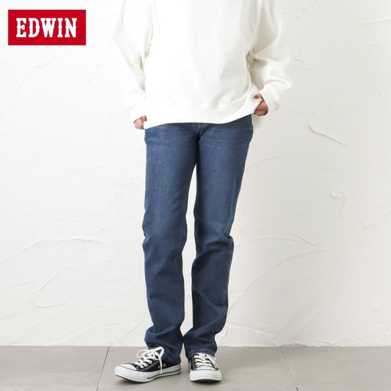 EDWIN INB 股上深めゆったりストレートパンツ レディース