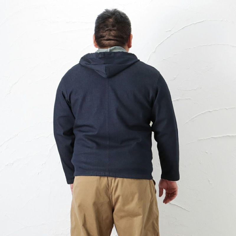 [大きいサイズ] NAVY オーガニックコットン デニムマリンパーカー キングサイズ メンズ商品画像-8