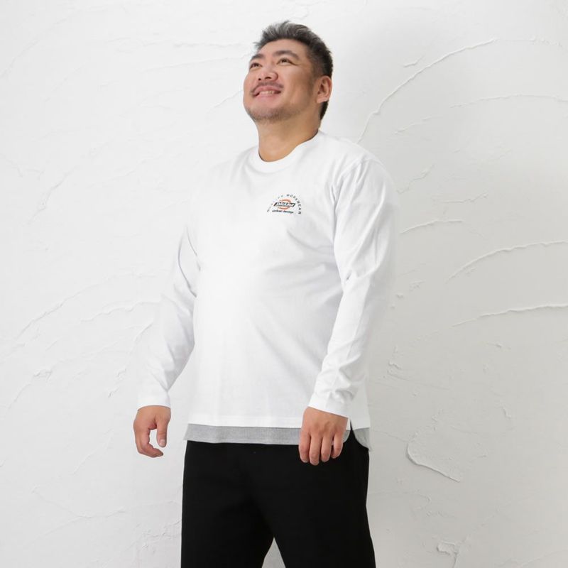 Dickies [大きいサイズ] ワンポイントレイヤードロングスリーブTシャツ