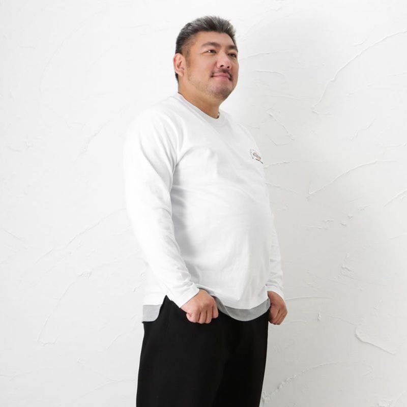 Dickies [大きいサイズ] ワンポイントレイヤードロングスリーブTシャツ