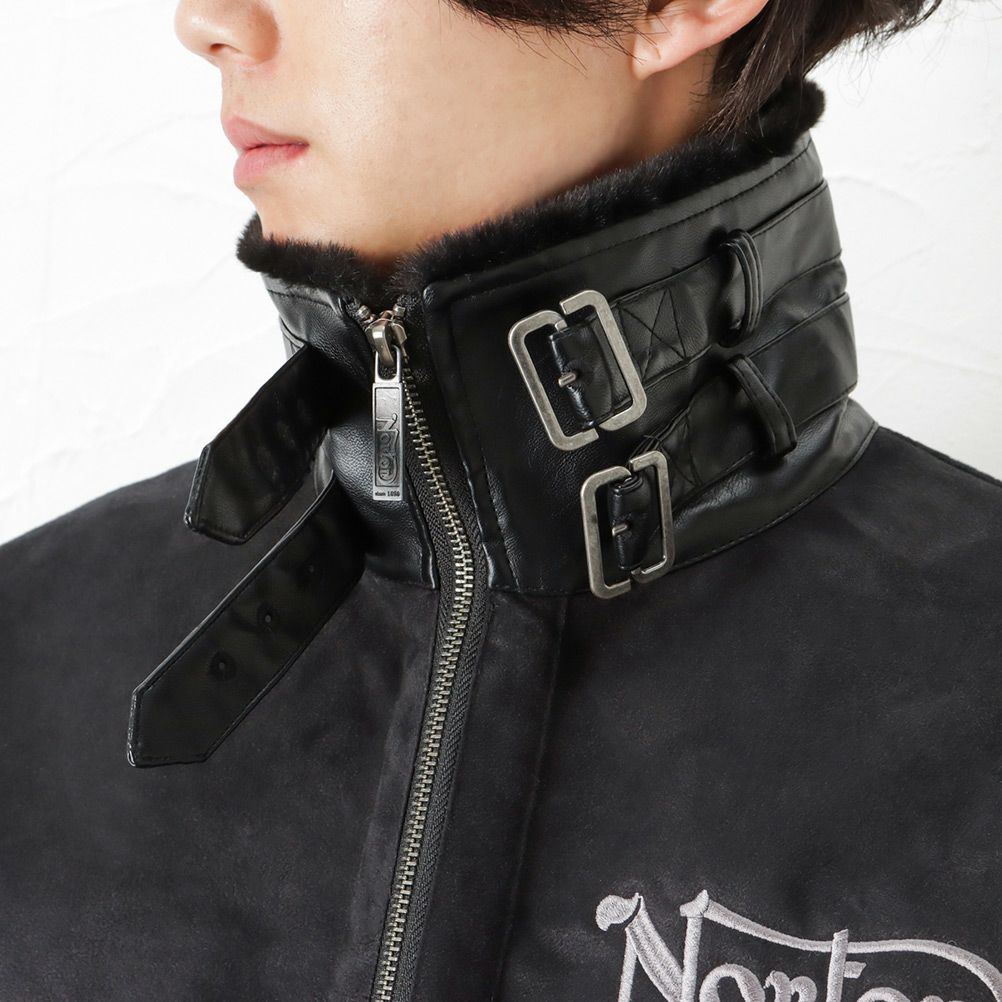 Norton フェイクムートンジャケット メンズ Norton フェイクムートンジャケット メンズ