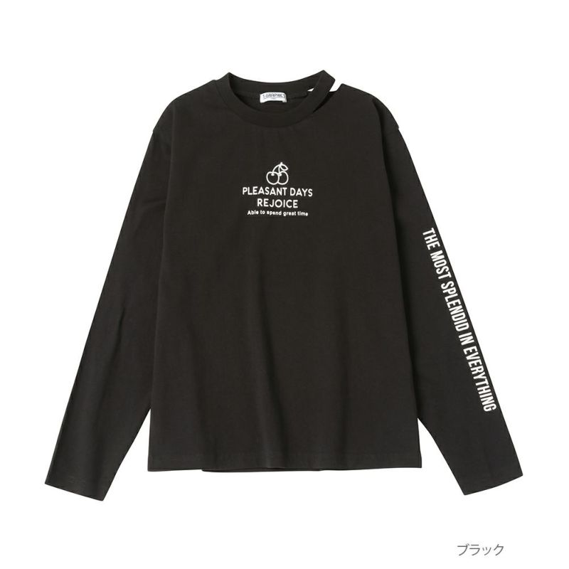 T-GRAPHICS  襟スリットロングスリーブTシャツ キッズ ネコポス 対応商品商品画像-2