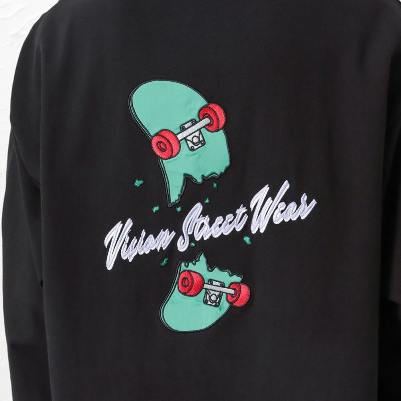 VISION STREET WEAR スケボーサテンワッペンロングスリーブTシャツ メンズ