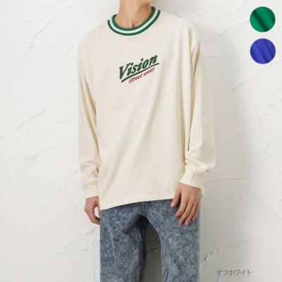 VISION STREET WEAR リブライン刺繍ロングスリーブTシャツ メンズ