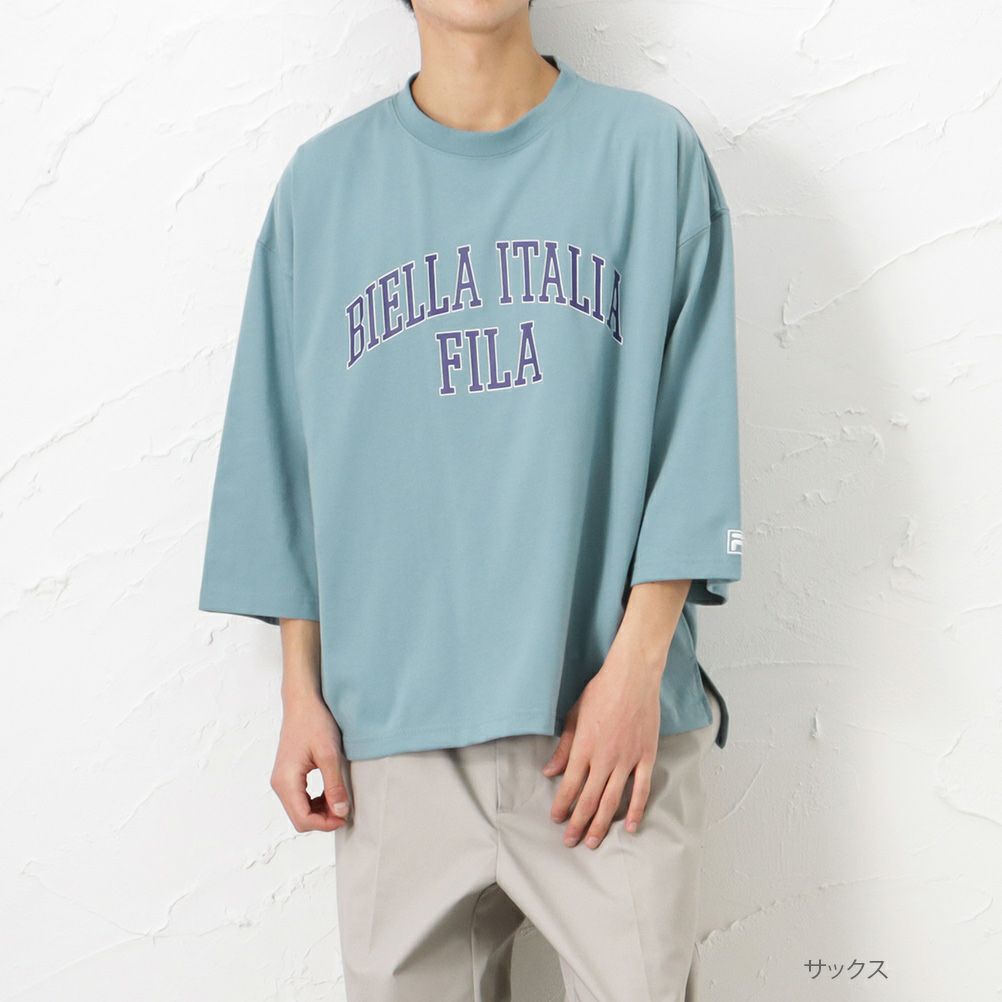Fila カレッジロゴ7分袖tシャツ メンズ
