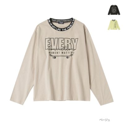 T-GRAPHICS  ネックロゴロングスリーブTシャツ キッズ ネコポス 対応商品