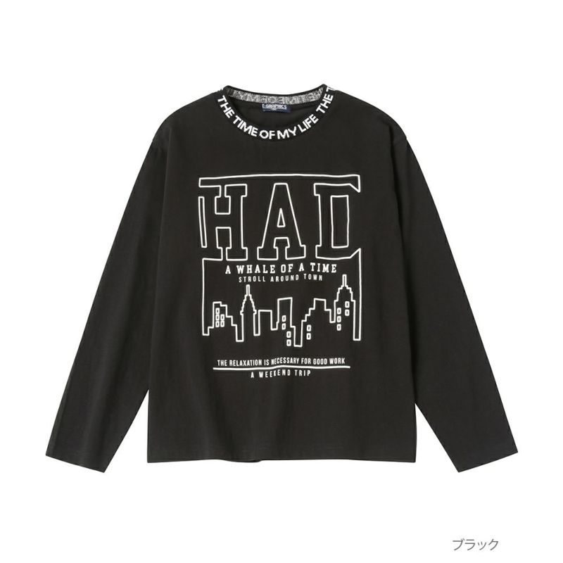 T-GRAPHICS  ネックロゴロングスリーブTシャツ キッズ ネコポス 対応商品商品画像-2