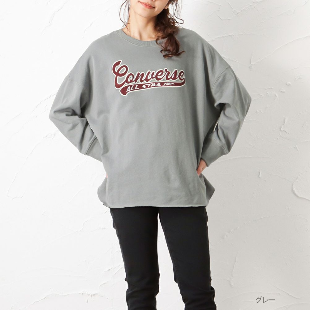 Converse 裾ラウンドトレーナー レディース