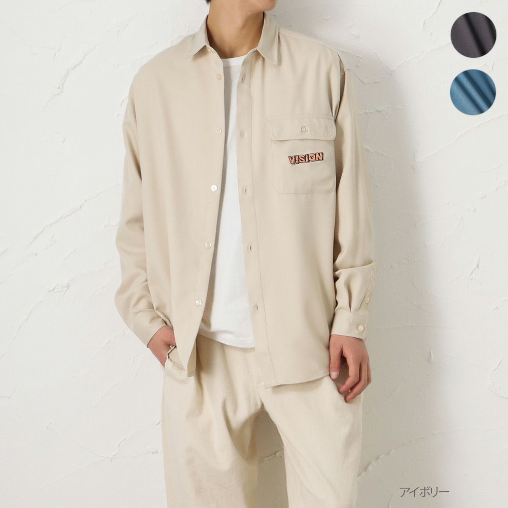 Vision Street Wear 恐竜刺繍ビッグシャツ メンズ