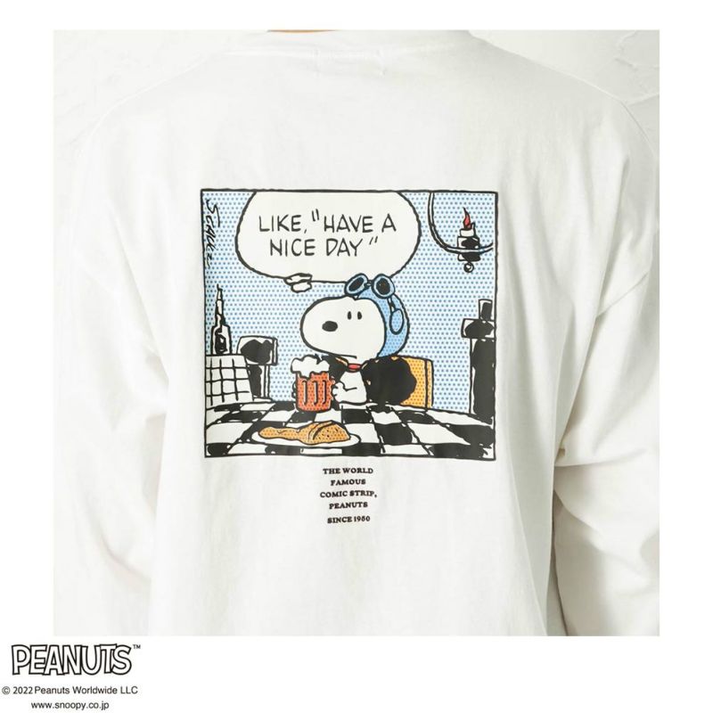 PEANUTS SNOOPY プリントロングスリーブTシャツ メンズ