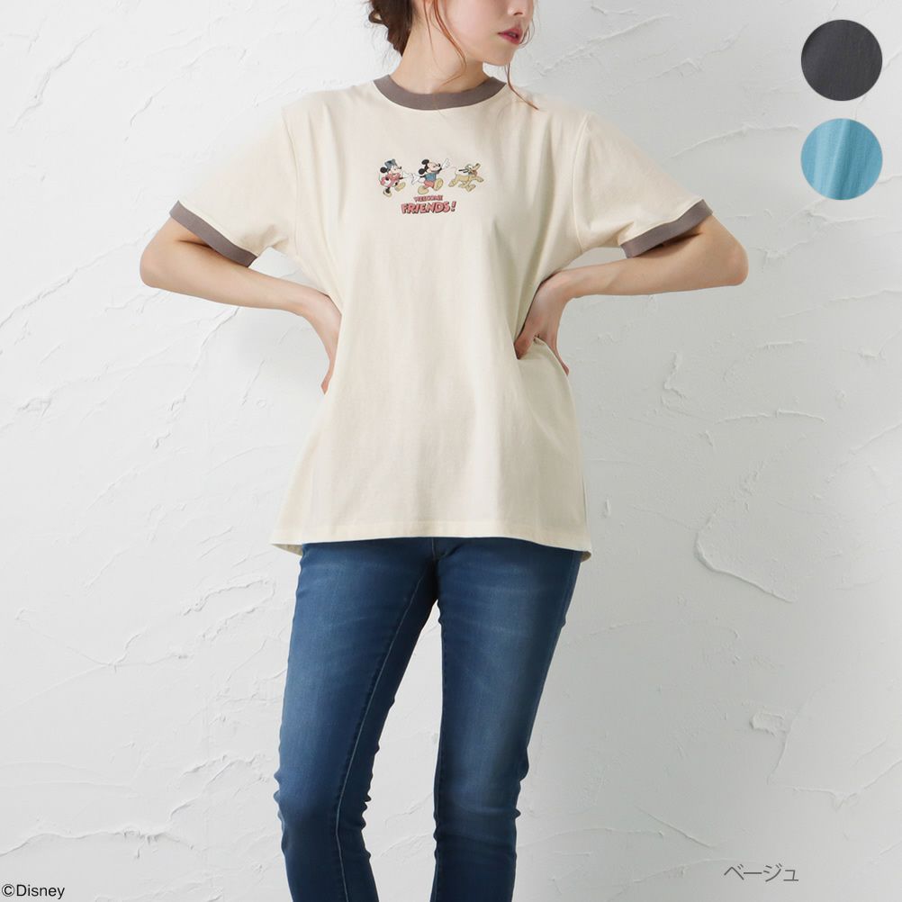Disney レトロリンガー半袖tシャツ レディース Disney レトロリンガー半袖tシャツ レディース