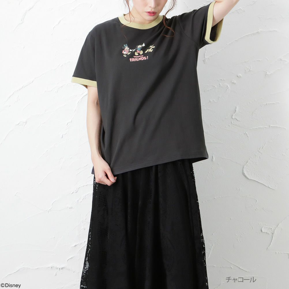 Disney レトロリンガー半袖tシャツ レディース Disney レトロリンガー半袖tシャツ レディース
