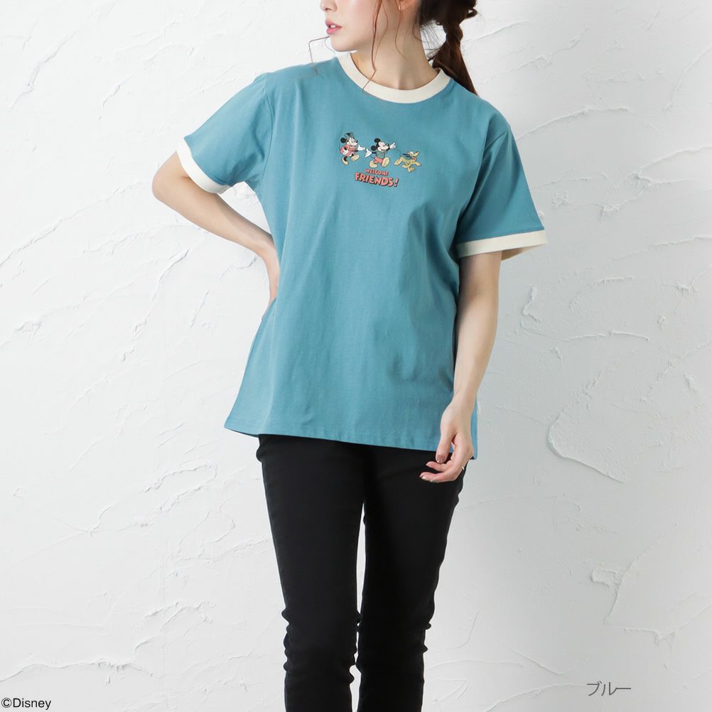 Disney レトロリンガー半袖tシャツ レディース