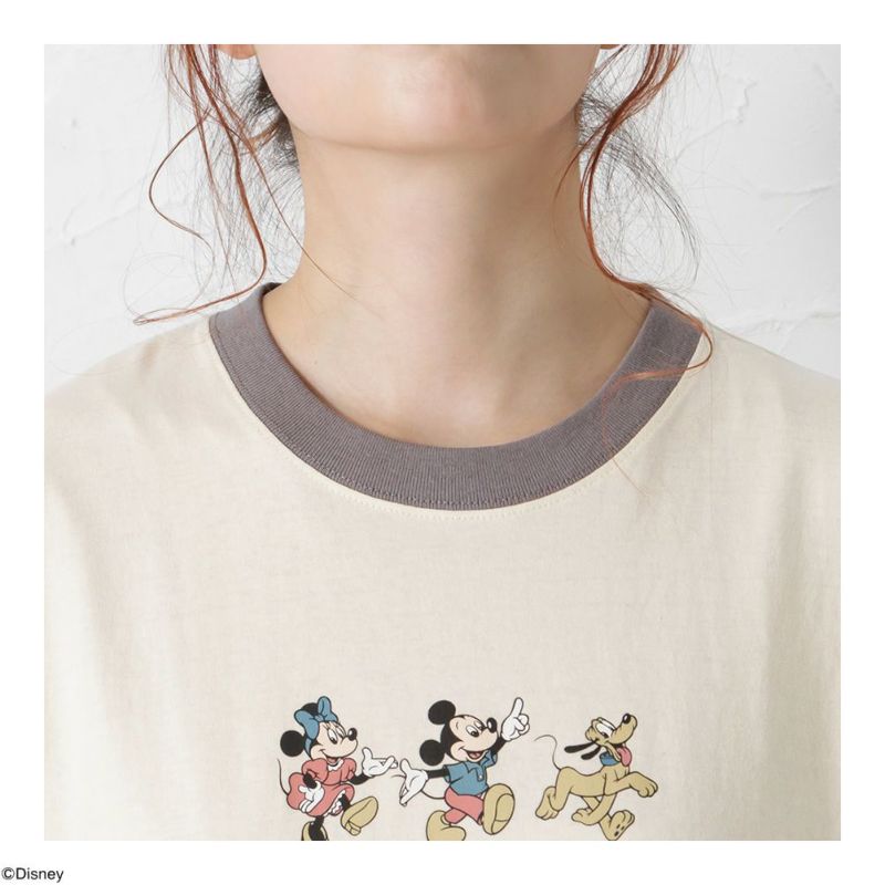 Disney レトロリンガー半袖Tシャツ レディース