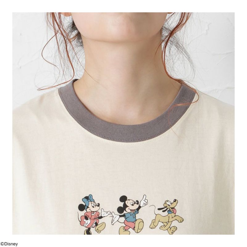 Disney レトロリンガー半袖tシャツ レディース