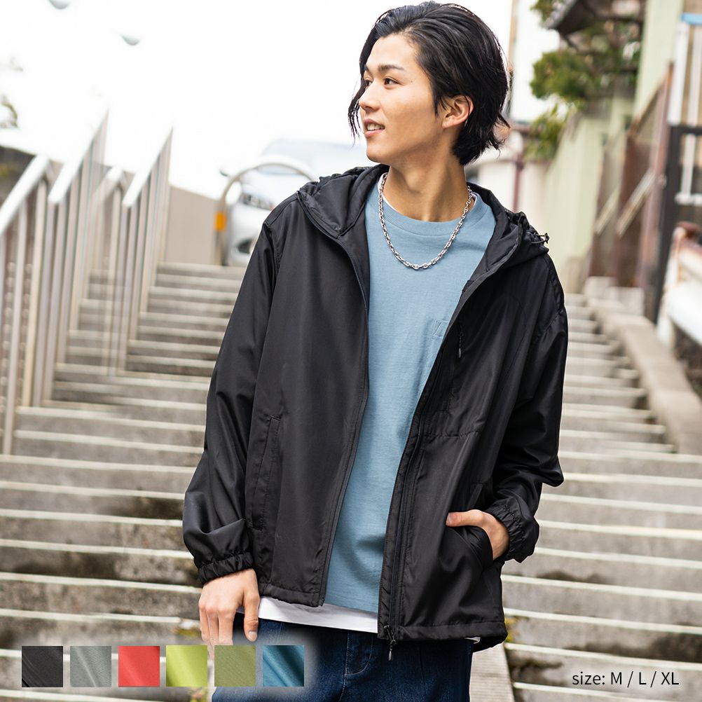 Navy ライトパーカー 無地 メンズ