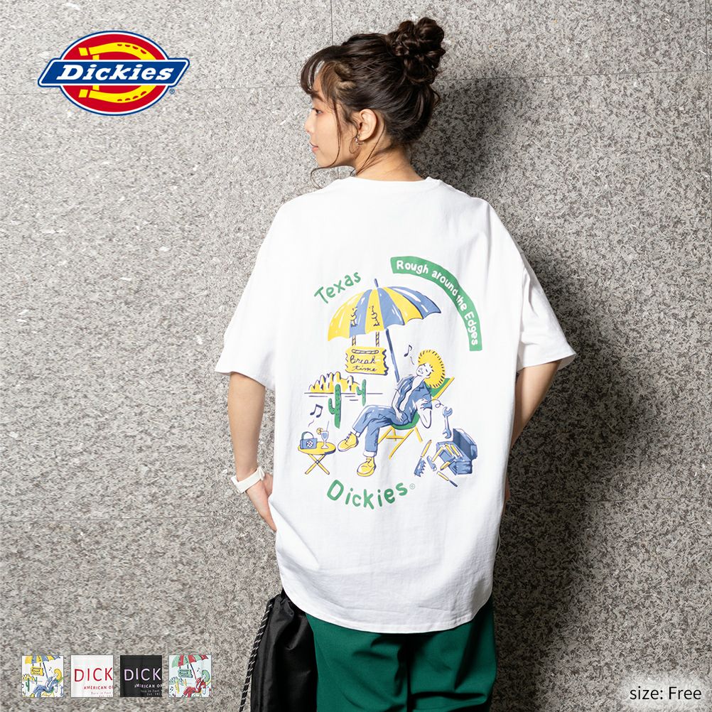 Dickies ラウンドバックプリントtシャツ レディース