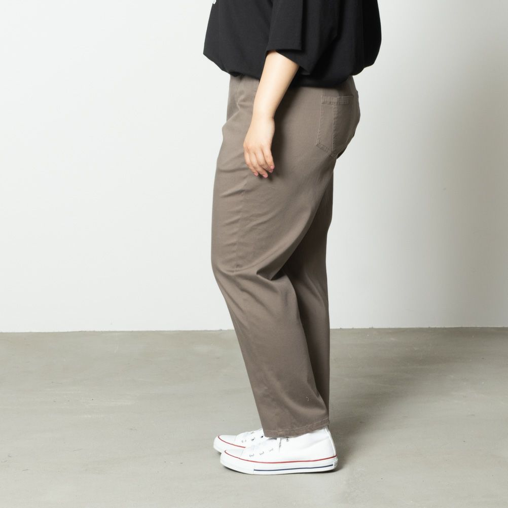 [大きいサイズ] KIYASE CRサテンテーパードパンツ クイーンサイズ レディース