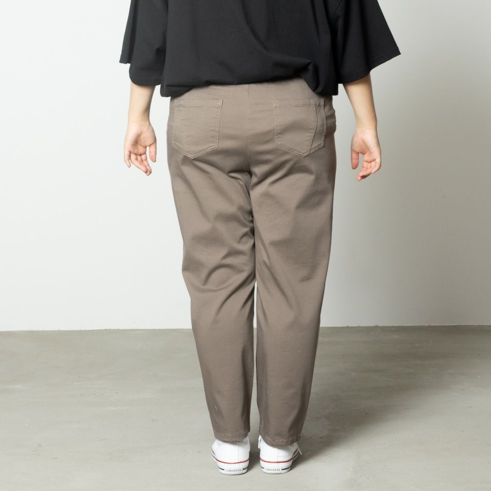 [大きいサイズ] KIYASE CRサテンテーパードパンツ クイーンサイズ レディース