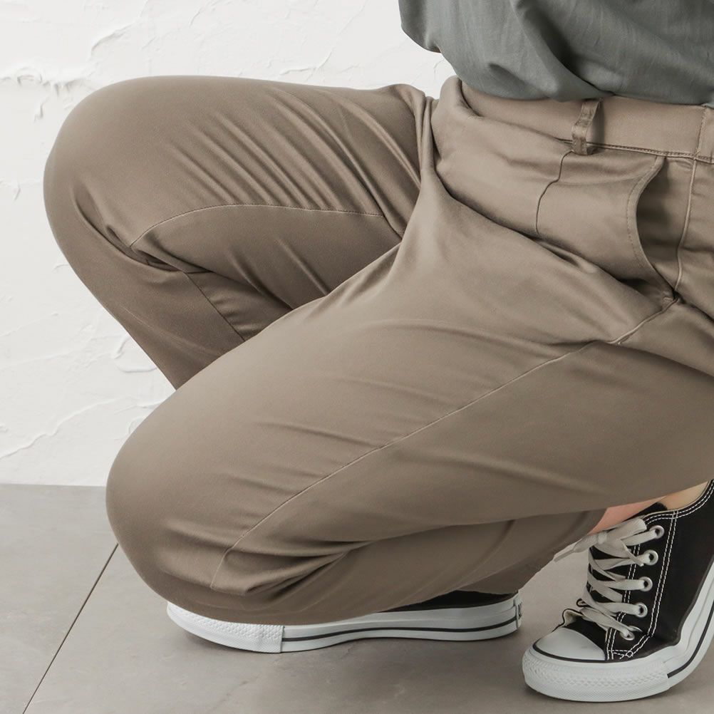 [期間限定価格][大きいサイズ] KIYASE CRサテンテーパードパンツ クイーンサイズ レディース商品サムネイル-15