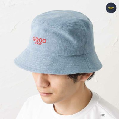 GOOD CREW ロゴ刺繍デニムバケットハット メンズ