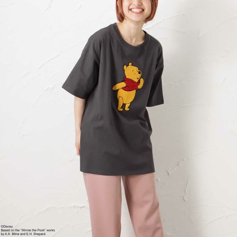 Disney プー ティガー サガラ刺繍tシャツ レディース
