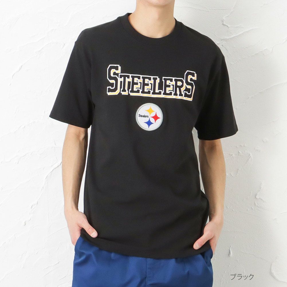NFL Pittsburgh Steelers ロゴプリントコットン半袖Tシャツ メンズ ネコポス 対応商品
