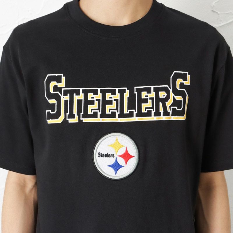 NFL Pittsburgh Steelers ロゴプリントコットン半袖Tシャツ メンズ ネコポス 対応商品