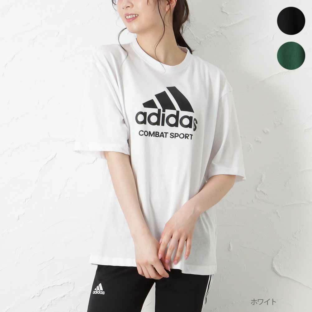 Adidas ロゴプリントtシャツ レディース