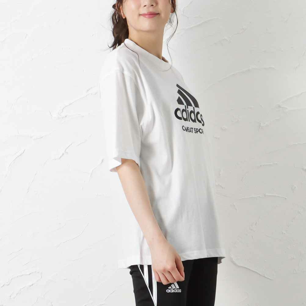 Adidas ロゴプリントtシャツ レディース