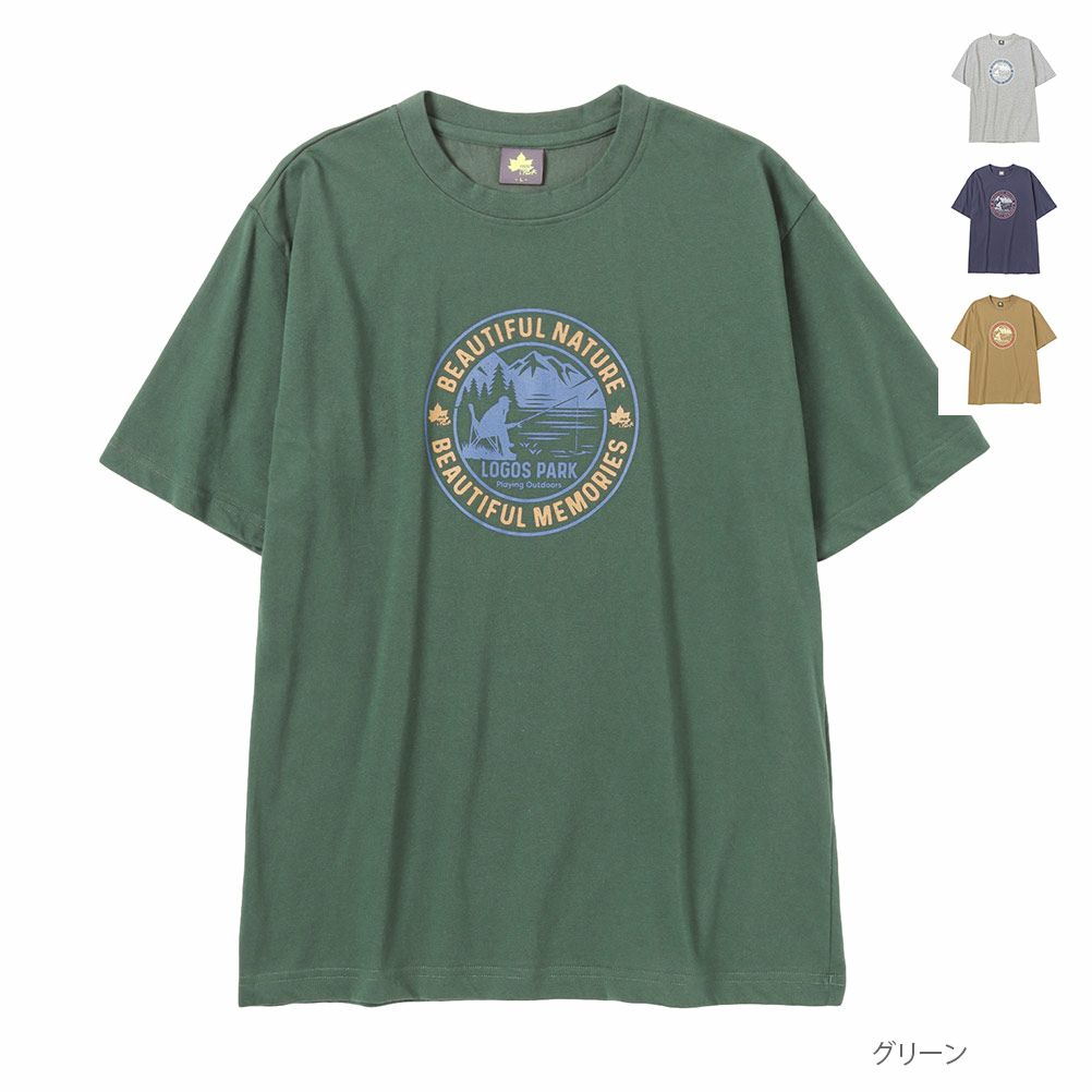 Logos Park レトロプリントtシャツ メンズ