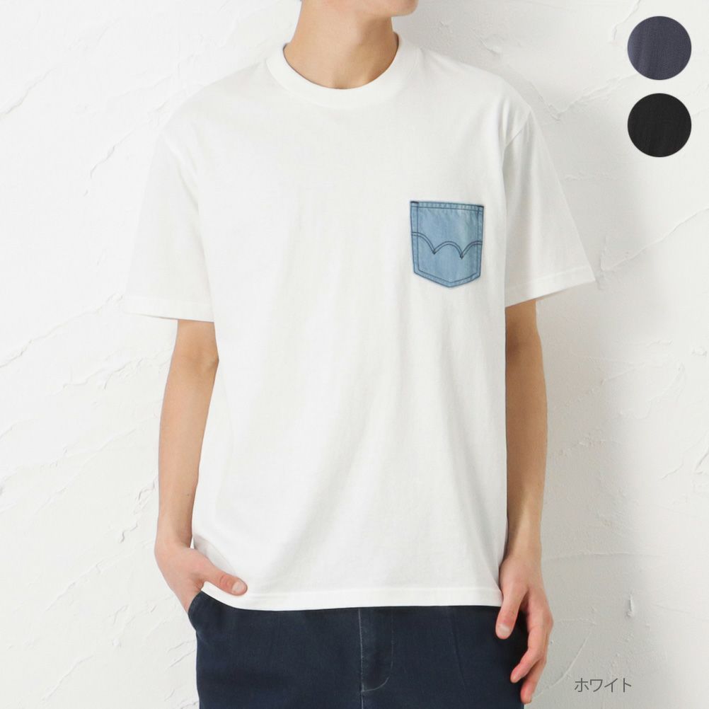 Edwin デニムポケット半袖tシャツ メンズ
